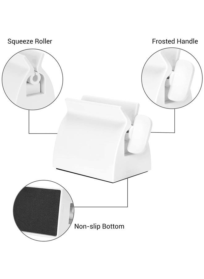 JIAKAI 2pcs White Large Rolling Tube Toothpaste Squeezer Toothpaste Seat Holder Stand for Bathroom Accessories （7.1 x 4.1 x 5CM） - Image 3