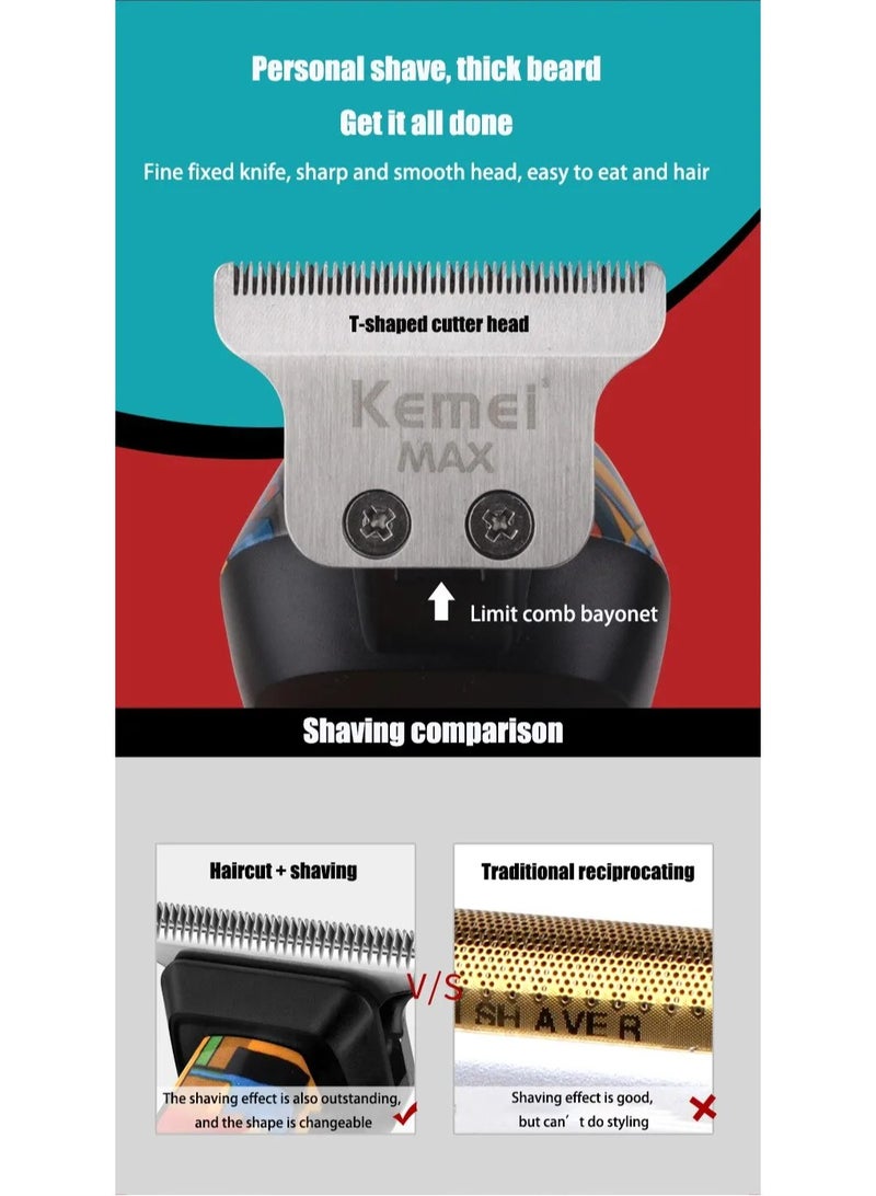 Kemei KM-MAX5090 Professional Cordless Electric Hair Clipper For Men With LCD Screen, Rechargeable Barber And Beard Trimmer (Saudi Version) - Image 5