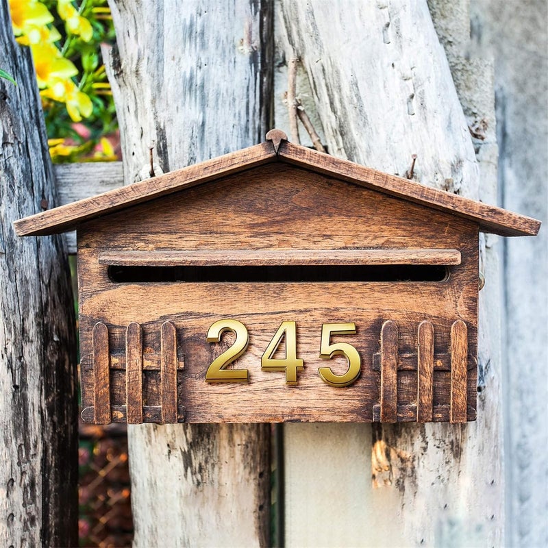 Dratal Mailbox Numbers ABS Alloy House Number,Self Adhesive 3D Door Address Numbers for House, Apartment, Office, Hotel Room, Mailbox Signs,Golden - Image 5