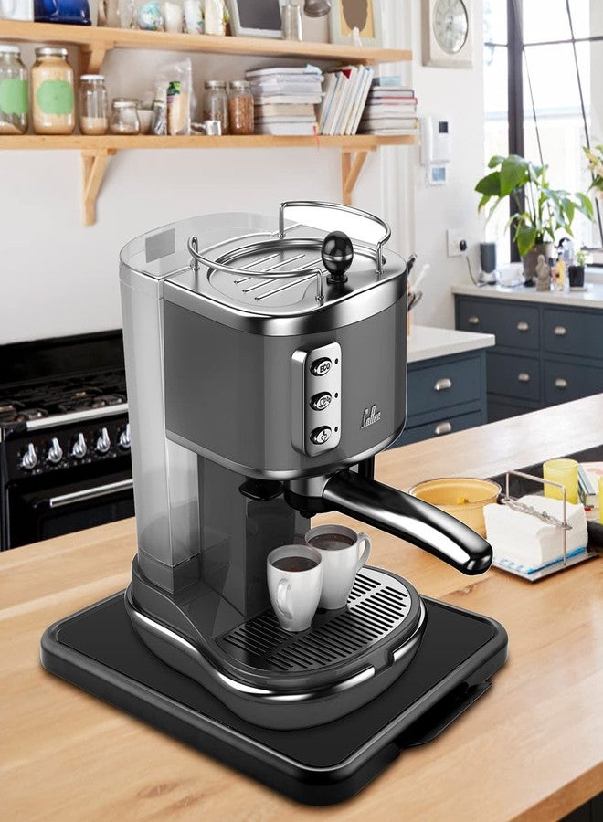 SERMICLE Kitchen Appliance Sliding Tray,Coffee Maker Rolling Tray Under Cabinet Appliance Organizer Toaster Blender Air Fryer Stand Mixer Countertop Storage Moving Slider (Steel, 11.7" Wx 13.8"D) - Image 3