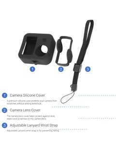 KASTWAVE Camcorder Silicone Protective Sleeve Cover for GoPro MAX Panoramic Sports , Soft Silicone Lens Cover Shell Replacement Accessory with Adjustable Lanyard, for Max Camera Body  - Image 5