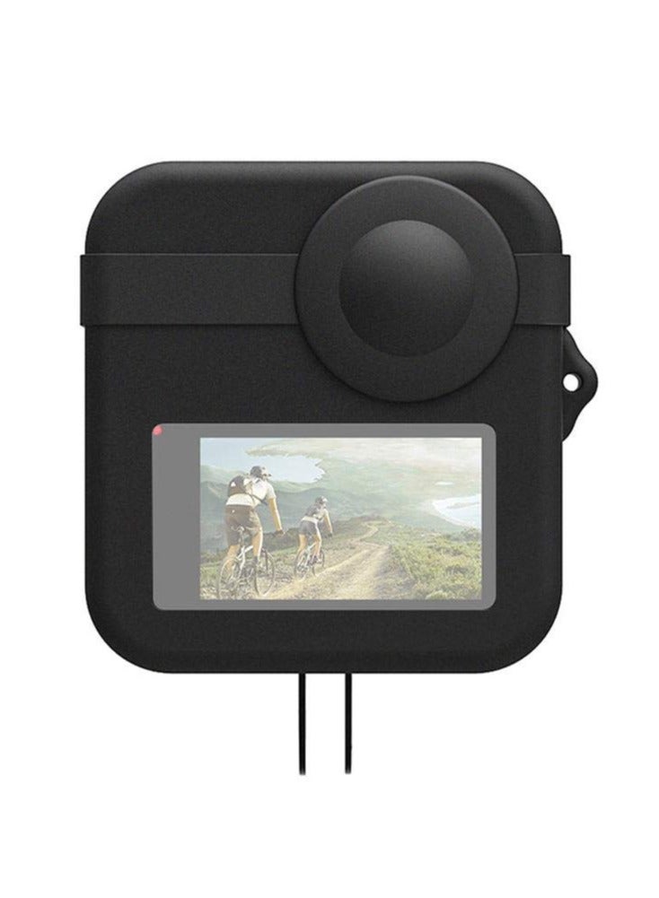 Camcorder Silicone Protective Sleeve Cover for GoPro MAX Panoramic Sports , Soft Silicone Lens Cover Shell Replacement Accessory with Adjustable Lanyard, for Max Camera Body