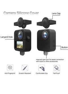 KASTWAVE Camcorder Silicone Protective Sleeve Cover for GoPro MAX Panoramic Sports , Soft Silicone Lens Cover Shell Replacement Accessory with Adjustable Lanyard, for Max Camera Body  - Image 3