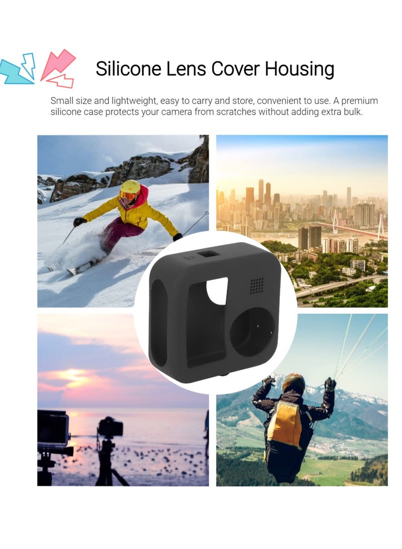 Camcorder Silicone Protective Sleeve Cover for GoPro MAX Panoramic Sports , Soft Silicone Lens Cover Shell Replacement Accessory with Adjustable Lanyard, for Max Camera Body