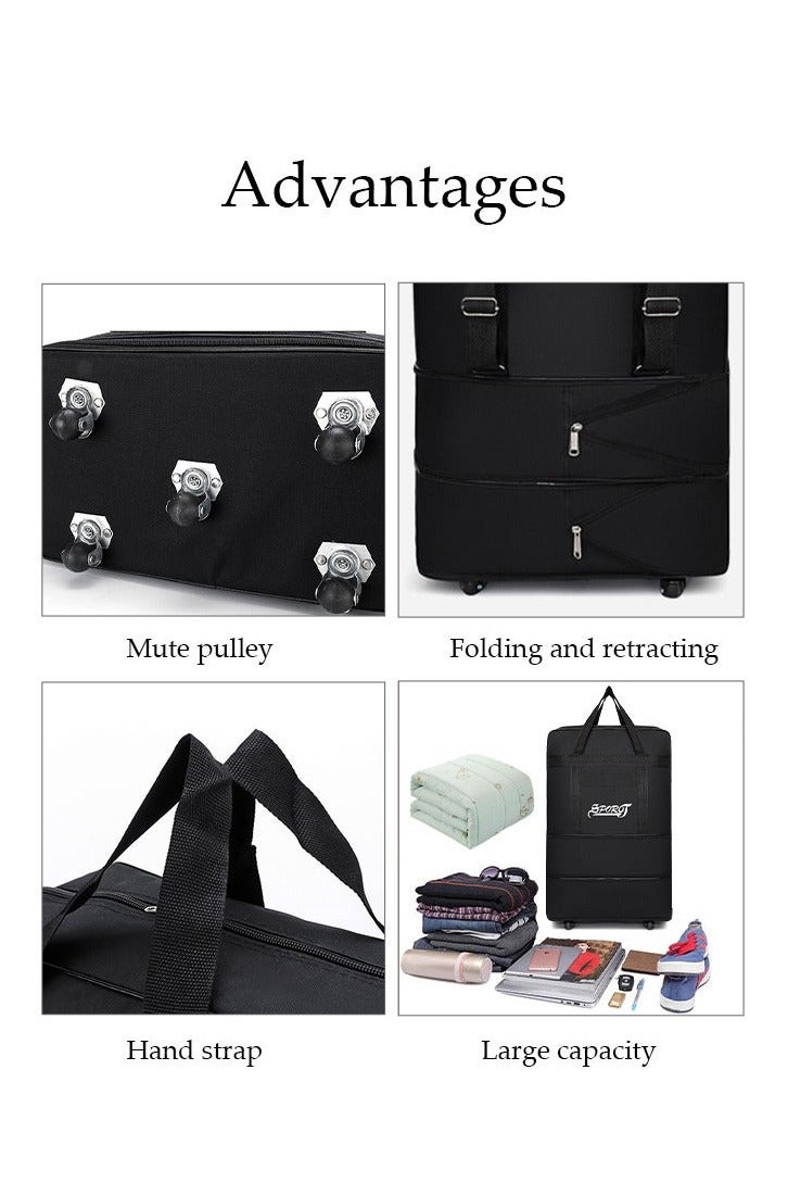 ألعاب تي إن مجموعة الأمتعة القابلة للطي الرياضية ثلاثية في واحدة للرجال ، والحمل على عجلات مع أحزمة قوس قزح وقفل TSA  حقيبة سفر قابلة للطي - الحجم: M - Image 4