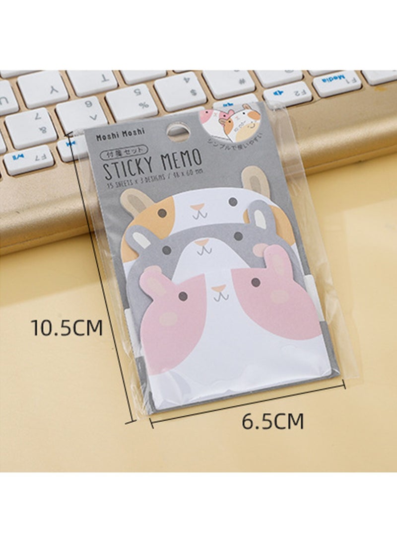 Generic 6 Pack Lovely Sticky Notes,Cartoon Sticky Notes Animals Shape Markers Flags Self-Stick Memo Pads Students Home Office Roommates Gifts Tab Supplies 270 Sheets - Image 2