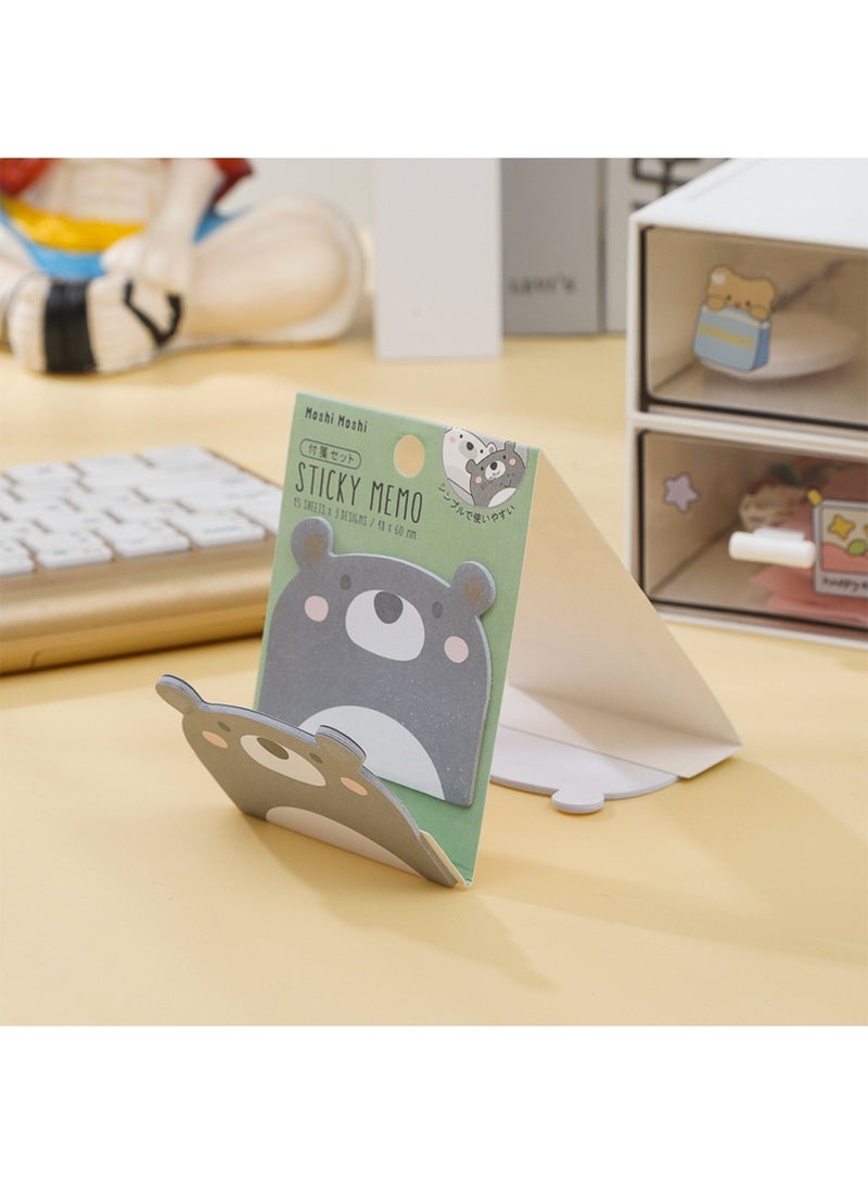 Generic 6 Pack Lovely Sticky Notes,Cartoon Sticky Notes Animals Shape Markers Flags Self-Stick Memo Pads Students Home Office Roommates Gifts Tab Supplies 270 Sheets - Image 3