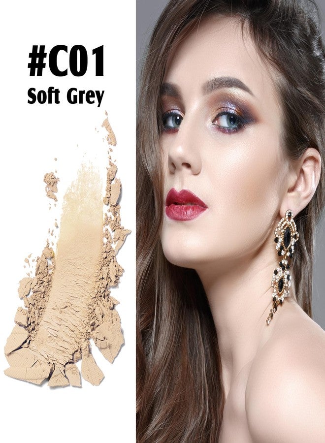 LSxia Cream Contour Powder Palette Kit with Brush & Mirror, Matte Bronzer Cool Toned Contour Powder Palette for Face Sculpting Makeup (#C01 Soft Grey) - Image 3