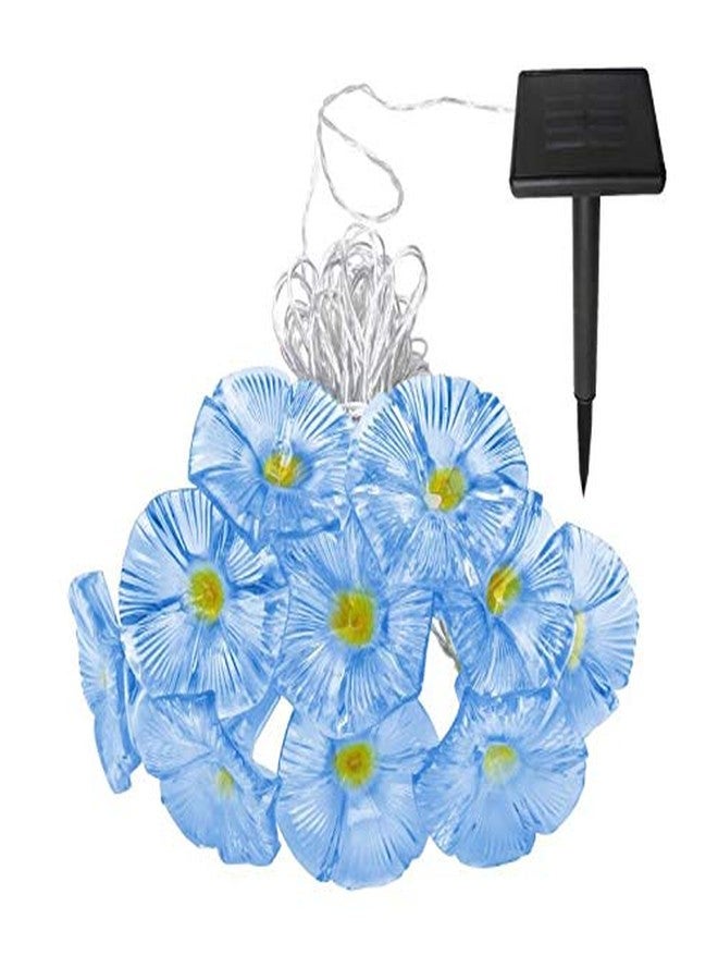 ibdone Solar LED Flower String Lights, 33FT 10 LED Waterproof Outdoor Decorative Stringed LED String Lights Morning Glory Flower for Party,Christmas,Garden,Patio,Outdoor, Decoration (Blue) - Image 4