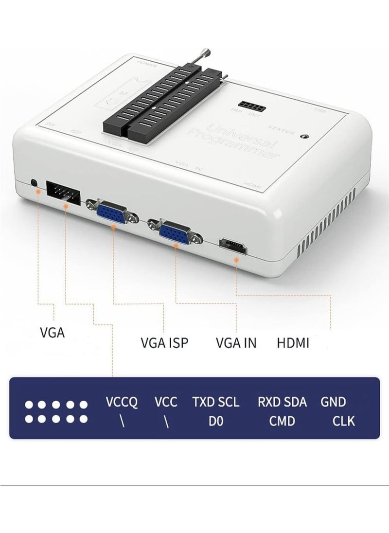 RT809H eprom Programmer +19 adapters EMMC-Nand Flash Extremely Fast Universal chip Programmer Kit IC Adapters with Cables ISP Cables TSOP48 TSOP56 CAR/DVD/TV