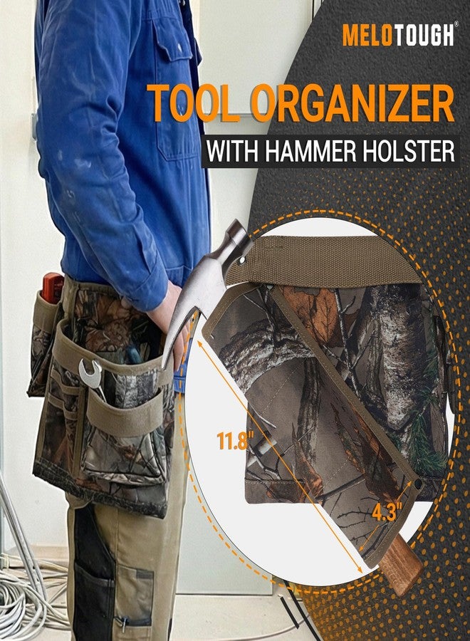 MELOTOUGH Camo Tool Belt with Pouches for Electrician & Carpenter, Heavy Duty Adjustable Work Utility Belt for Men, Industrial-Grade Tool Rig Organizer, Work Apron - Image 3