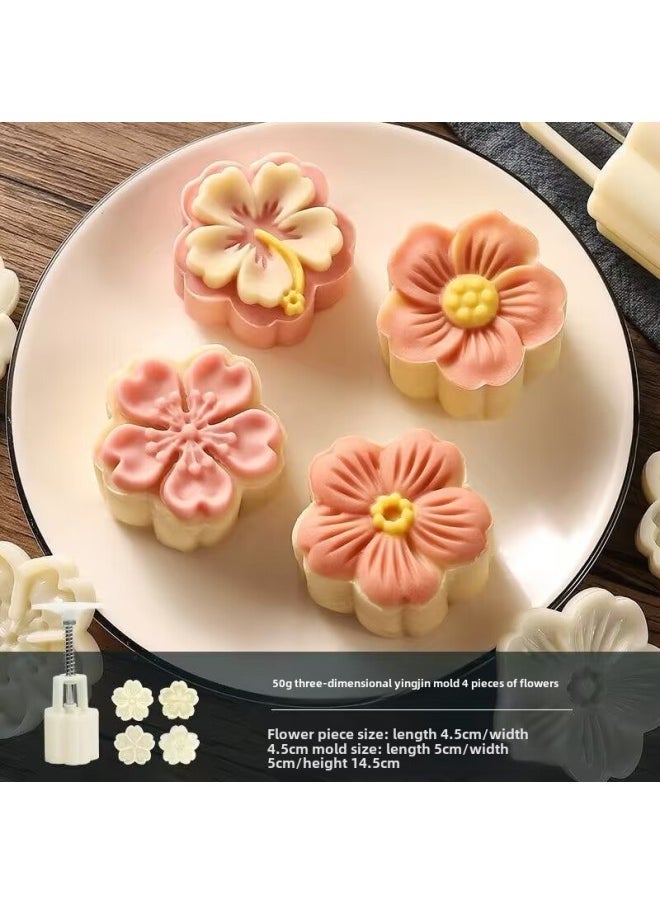 A Variety Of Optional Moon Cake Mold Hand-pressed Household Mung Bean Cake Embossed Ice-cream Moon Cake Pastry Baking Mold-Specifications - Image 2