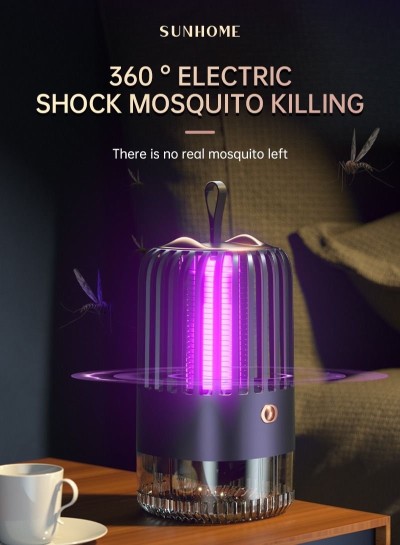 Sunhome Mini USB Charging UV Electric Mosquito Killer Lamp 360° Mosquito Pest Killing Trap Insect Killer 5W BG-005 Grey - Image 5