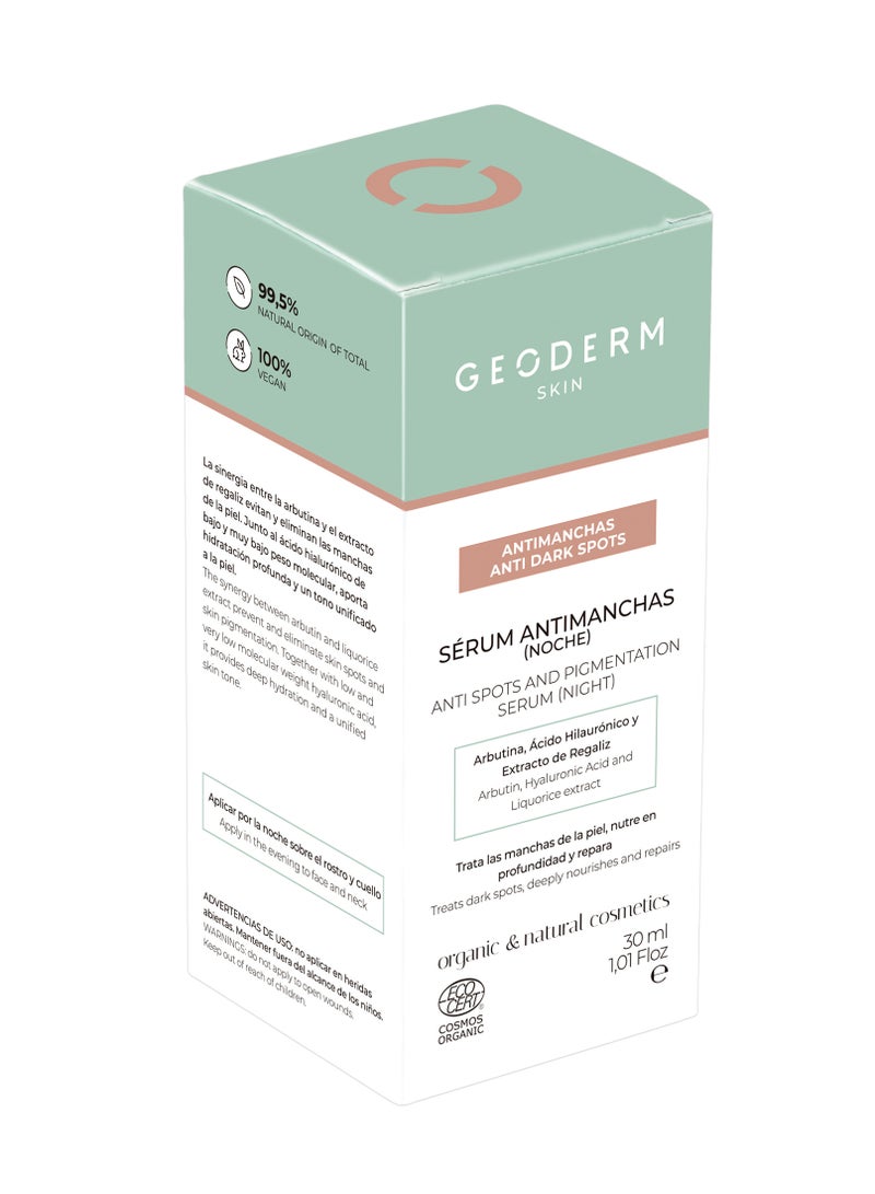 Geoderm ORGANIC AND NATURAL ANTI-SPOTS AND PIGMENTATION SERUM (NIGHT) 30ML - Image 1