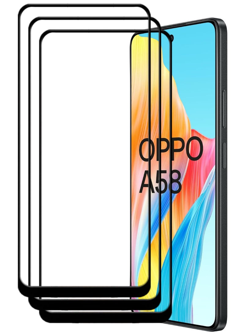 ACLIX 3 Pieces Antistatic ESD Dustproof Premium Quality High Definition Tempered Glass Screen Protector Designed For Oppo A58 4G - Image 1