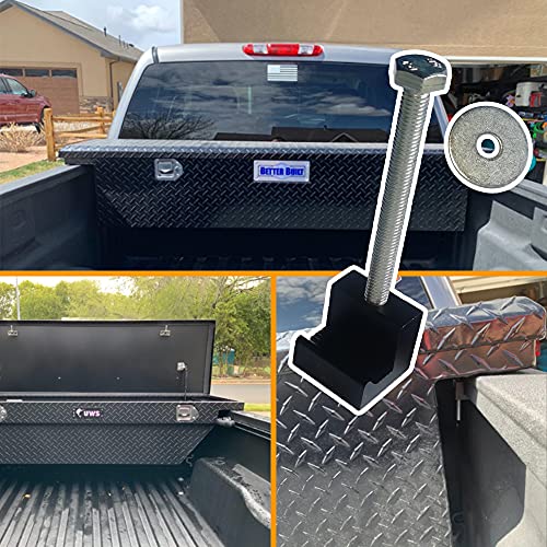 DEF Truck Tool Box Mounting Kit Pickup Universal Fit Toolbox Tie Downs Aluminum Alloy J Hooks Crossover with Screws and Washers(4 Packs,Black) - Image 2