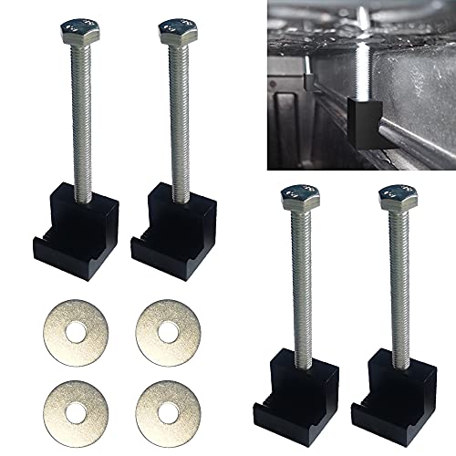 DEF Truck Tool Box Mounting Kit Pickup Universal Fit Toolbox Tie Downs Aluminum Alloy J Hooks Crossover with Screws and Washers(4 Packs,Black) - Image 3