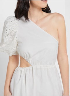 Jovonna London One Shoulder Balloon Sleeve  Cut Out Dress  - Image 3