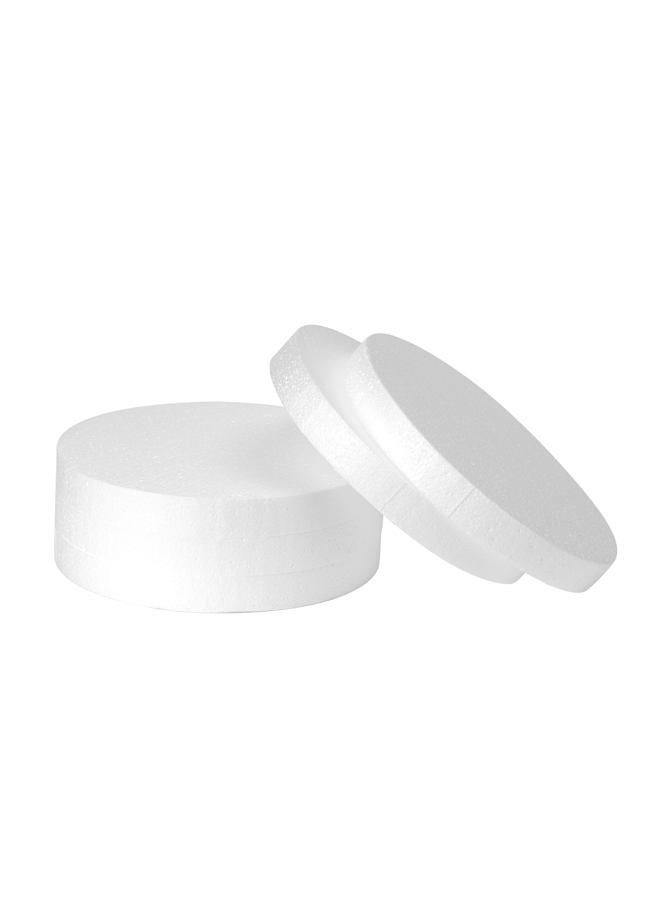 Crafare 8x8 Inch Foam Circles for Crafts 5 Pack 1 Inch Thick Round Polystyrene White for Wedding Holiday Christmas Crafts Making and School Projects DIY - Image 1