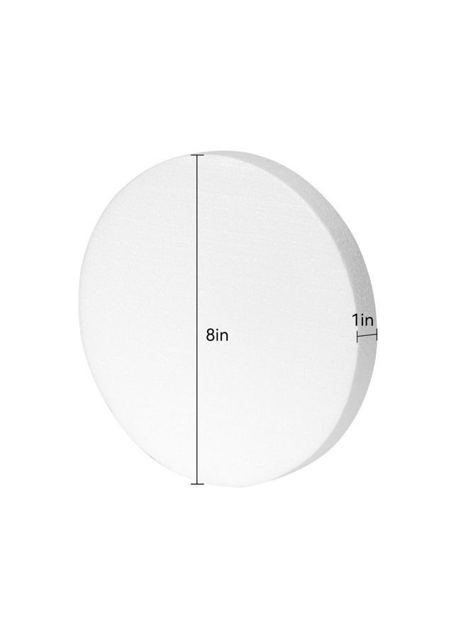 Crafare 8x8 Inch Foam Circles for Crafts 5 Pack 1 Inch Thick Round Polystyrene White for Wedding Holiday Christmas Crafts Making and School Projects DIY - Image 2