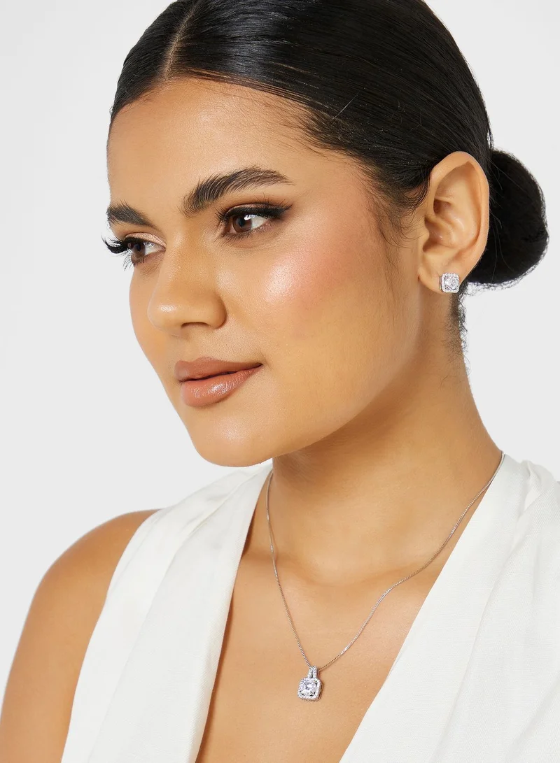 Ella Limited Edition Cz Pendant Necklace & Earrings Set