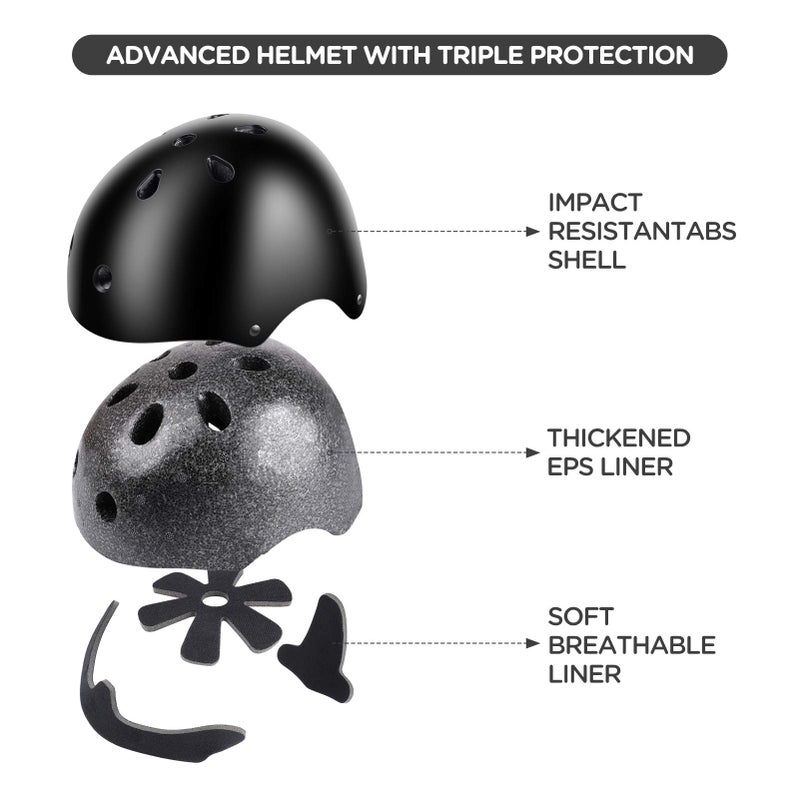 DaCool Kids Bike Helmet Skateboard Knee Pads - Toddler Helmet Adjustable for 3-8 Years Old Boys Girls Kids Protective Gear Set for Sport Cycling Bike Roller Skating Scooter - Image 2