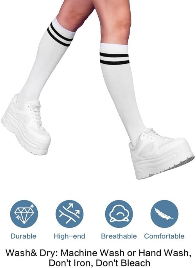 Kids Soccer Socks 2 Pairs, Knee High Football Sports Socks for Boys & Girls Age 5-12, Athletic Team Socks for Soccer, School, Dance, Training & Outdoor Sports - Image 3
