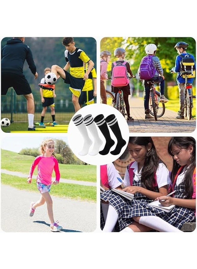 Kids Soccer Socks 2 Pairs, Knee High Football Sports Socks for Boys & Girls Age 5-12, Athletic Team Socks for Soccer, School, Dance, Training & Outdoor Sports - Image 4