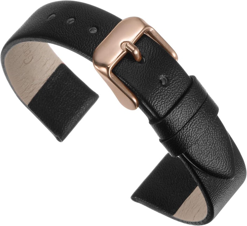 QUARKZMAN Leather Watch Strap Watch Leather Strap Watch Straps Flat Thin Elegant Leather Watch Strap Buckle for Smartwatch Men Women Men Women - Image 1