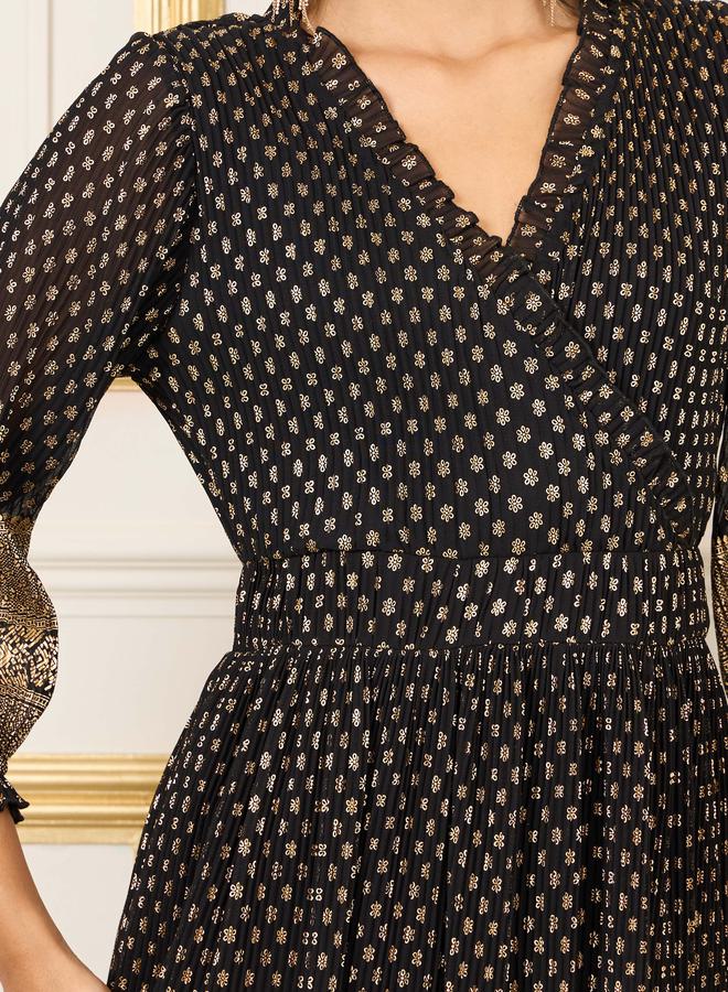 ستايلي فستان ميدي شيفون بنقوش - Image 3