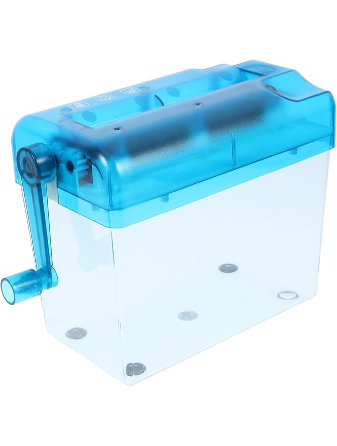 Blue Veemoon Manual Paper Shredder Desk Office Home Use Portable Staples - Image 1