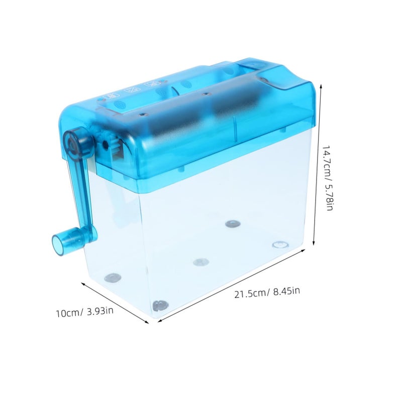 Blue Veemoon Manual Paper Shredder Desk Office Home Use Portable Staples - Image 3