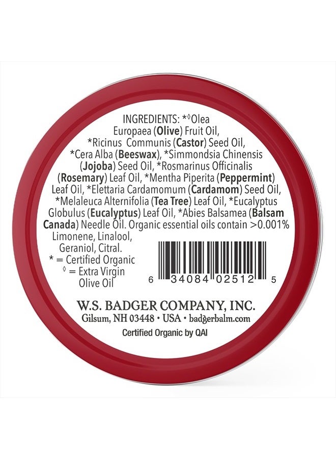 Badger Foot Balm, Peppermint & Tea Tree, Heel Balm for Dry Cracked Feet, Certified Organic, Foot Balm with Essential Oils, Extra Virgin Olive and Jojoba Oils, 0.75 oz - Image 2