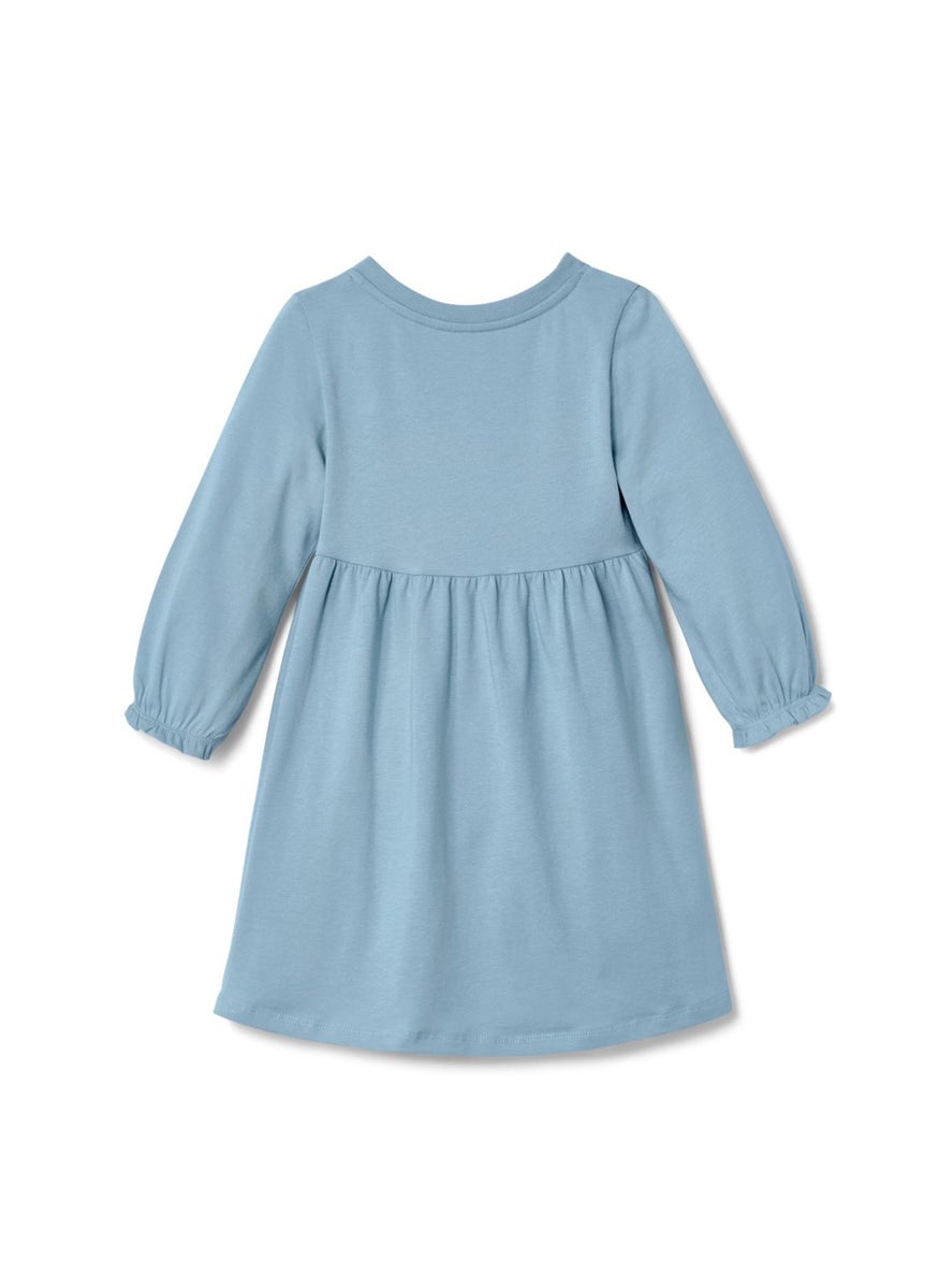 Tchibo Kids Girl Graphic Print Midi Dress, Slate Blue  - Image 3