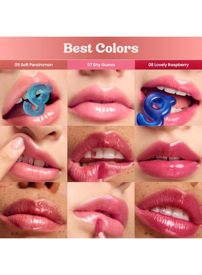 COLORGRAM Fruity Glass Tint Pearl Gloss | Long Lasting & Waterproof Lip Stain | Glossy Transparent Dewy Lip Gloss with subtle Pink Glitter, Buildable & Blendable for Glowing, Sparkling effect 0.11 Oz - Image 5
