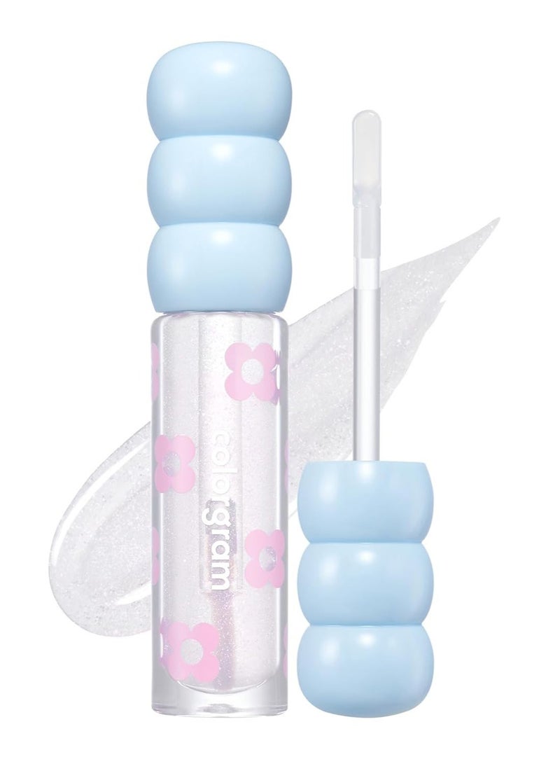 COLORGRAM Fruity Glass Tint Pearl Gloss | Long Lasting & Waterproof Lip Stain | Glossy Transparent Dewy Lip Gloss with subtle Pink Glitter, Buildable & Blendable for Glowing, Sparkling effect 0.11 Oz - Image 1