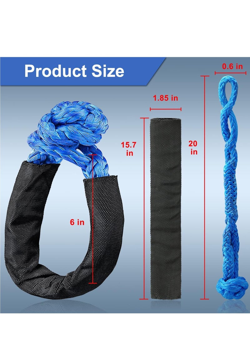 Synthetic Soft Shackle Rope 1/2 Inch X 22 Inch (38,000lbs Breaking Strength) Soft Shackle Recovery Rope for Sailing SUV ATV 4X4 Truck Jeep Recovery Climbing Towing (Blue, 2-Pack) - Image 3