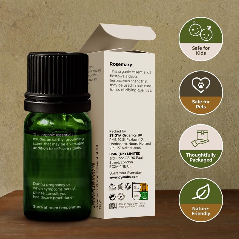 Gya Labs Organic Rosemary Essential Oil - 0.34 Fl Oz - for Skin, Hair, Diffuser, Aromatherapy, DIY Candle Making Scents - Image 5