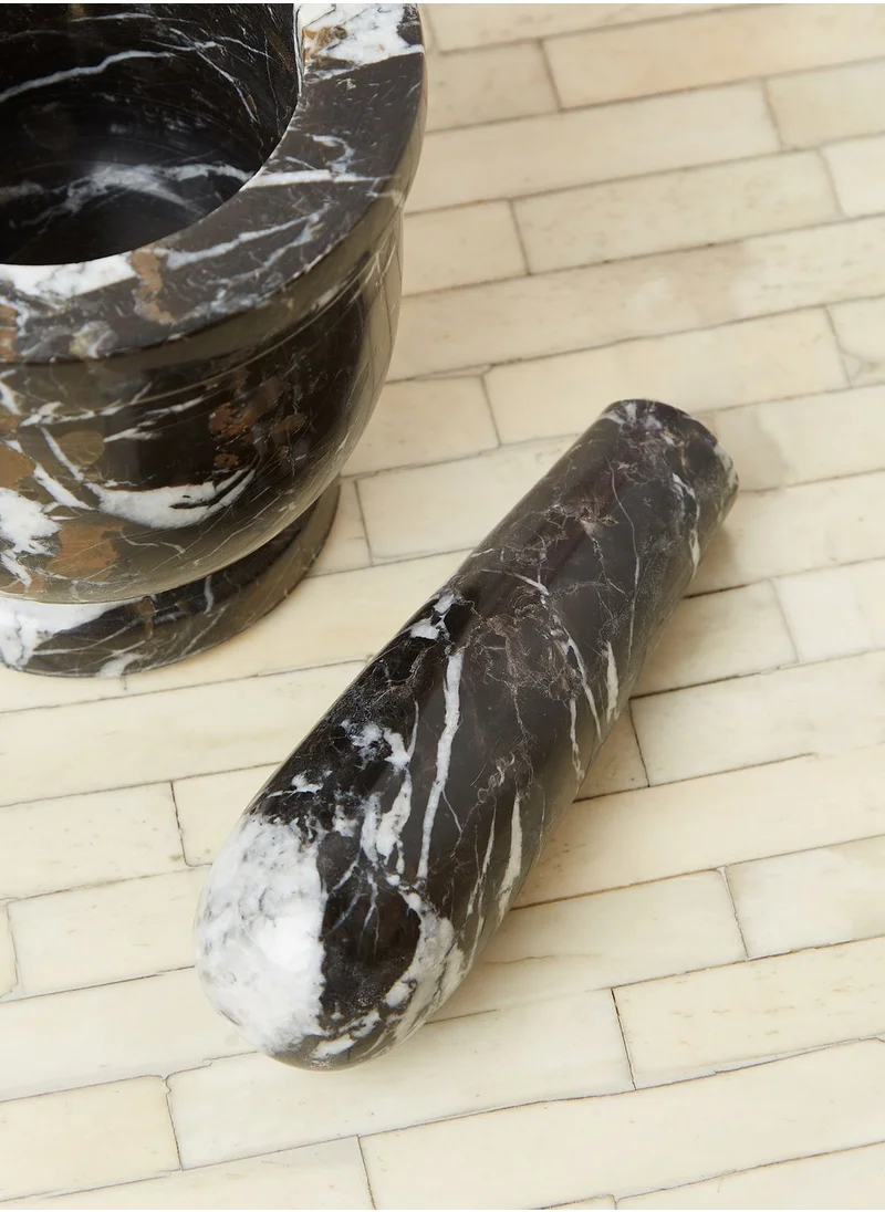 Premier Black & Gold Marble Pestle & Mortar 10 X 10Cm