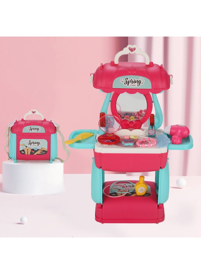Children Play House Kitchen Cooking Toys Doctor Suit Little Girl Cosmetics Baby Dressing Table Suitcase-Color:Dressing Crossbody Bag  - Image 1