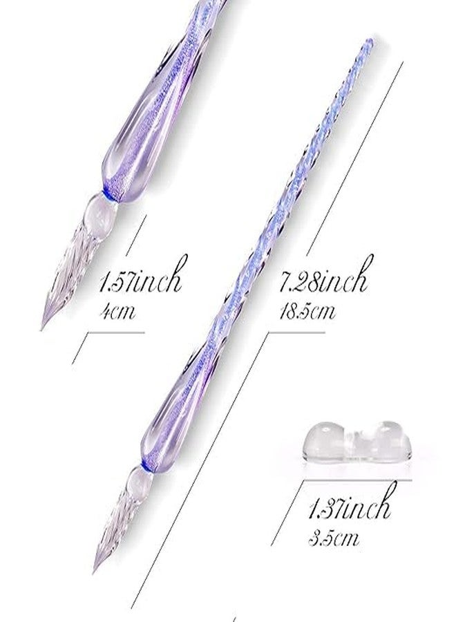 ADOERE طقم أقلام حبر وزجاج كريستالي من أدوير، أقلام خط مع حبر وحامل، قلم توقيع للفن والرسم والكتابة والديكور وهدية مثالية للأعمال التجارية - Image 2