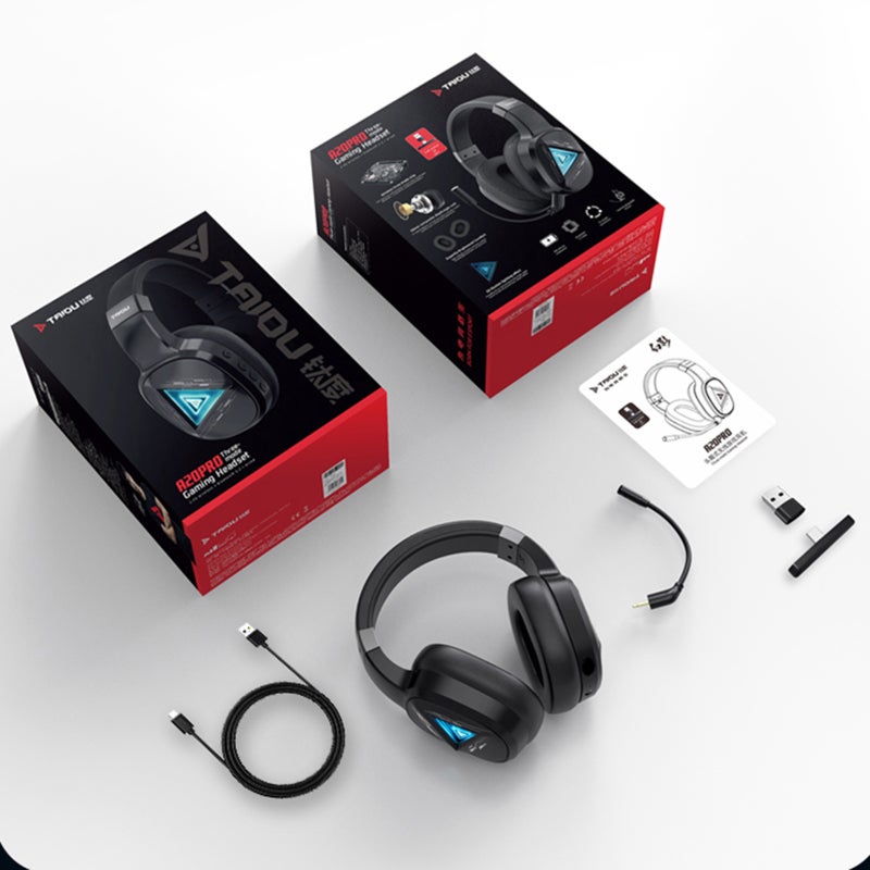 TAIOU Over Ear Gaming Headset BT5.2 & 2.4G Wireless E-Sports Gaming Headphones 3.5mm Wired Earphone with 3 Microphone Design for Smartphone Laptop PC Game Console - Image 4