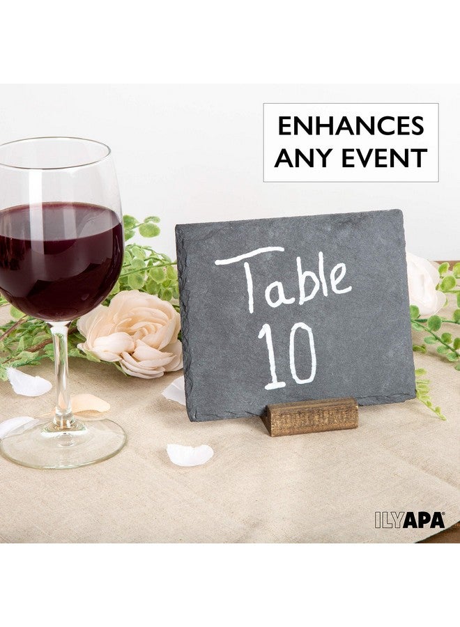 Ilyapa Mini Chalkboard Signs With Stand, 8 Pack - Rustic 5X6 Inch Small Slate Tabletop Chalk Boards With Wood Stands Set, Food Signs For Buffet Table - Image 3