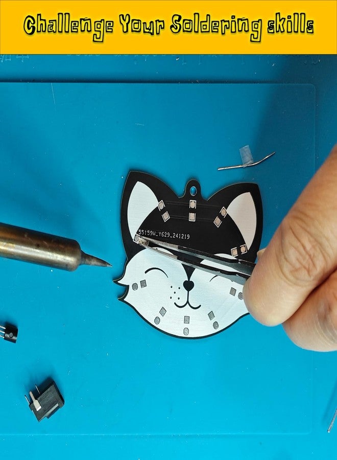 IS 2 PCS Soldering Learning Kit, ICSTATION Fox and Bear Keychain Soldering Project with SMD LED Flashing Lights Cute Christmas Present Soldering Practice Kit for Diyers Student Teaching and Learning - Image 3