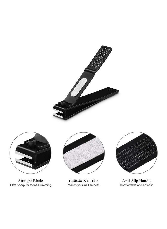 HAWATOUR Nail Clippers Set, Ultra Sharp Sturdy Fingernail And Toenail Clipper Cutters With Visibly Tin Case, Black  - Image 4