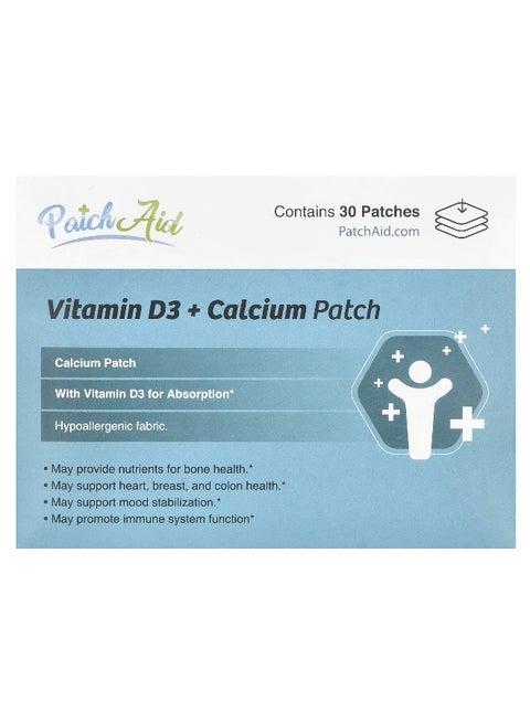 PatchAid, Vitamin D3 + Calcium Patch , 30 Patches
