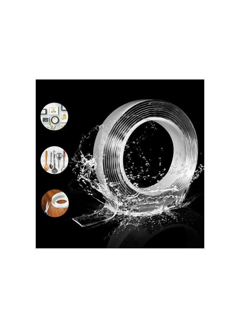 GGOOT 10Pcs Nano Adhesive Tape, 1M Double Sided Washable Traceless Transparent Gel Tape Wall Sticky for Kitchen Party Paste Photos Posters - Image 4