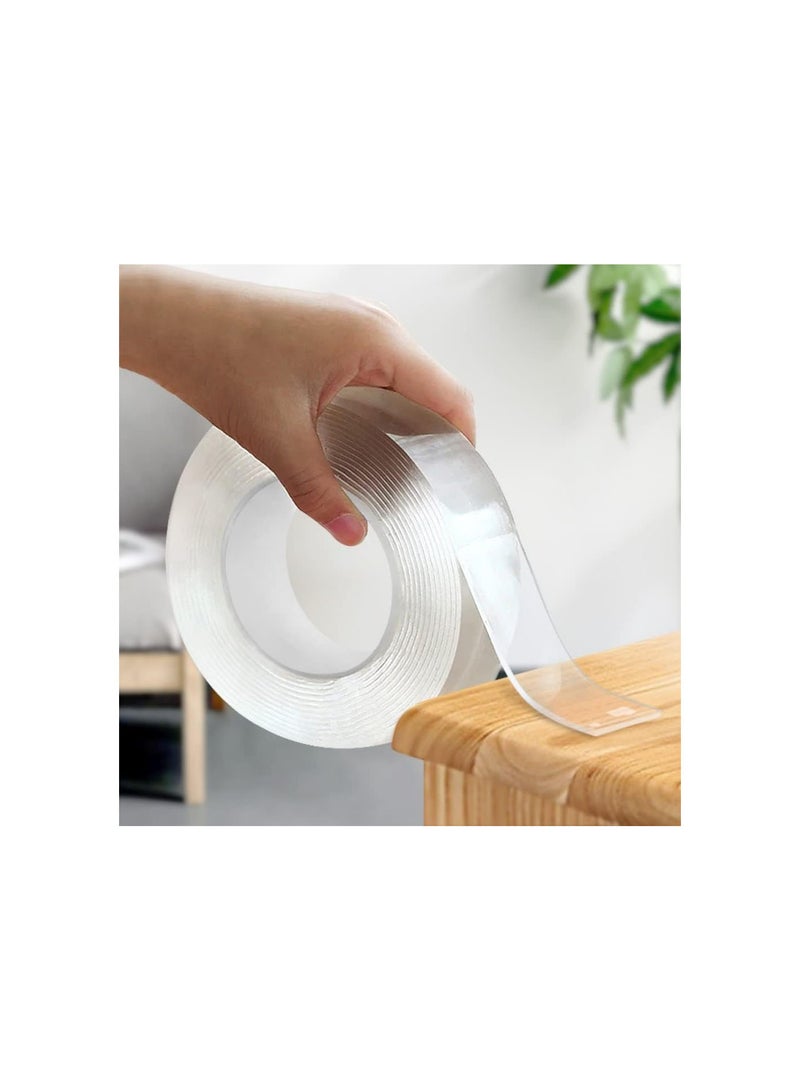 GGOOT 10Pcs Nano Adhesive Tape, 1M Double Sided Washable Traceless Transparent Gel Tape Wall Sticky for Kitchen Party Paste Photos Posters - Image 3