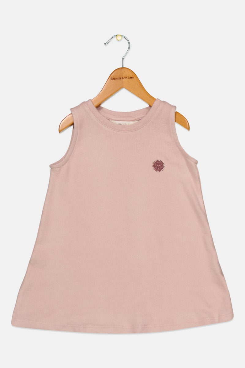 RR Kids Girl Sleeveless Printed Tank, Dusty Pink - Image 1
