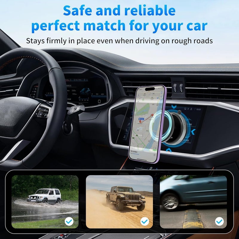 Finalize 360° Magnetic Car Mobile Holder for Dashboard Vacuum Suction Phone Holder Mount Hand Free Magnetic Cell Phone Stand with Strong Grip Shockproof Suction Cup for Car,Office (Non-Extended) - Image 5
